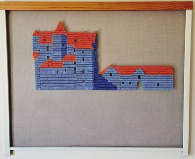 French Castle, Textile Wall Decor - Image 1 of 4