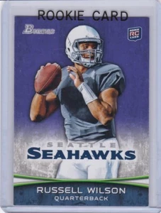 RUSSELL WILSON ROOKIE CARD 2012 Bowman RARE PURPLE VERSION $$ RC Football BRONCO - Picture 1 of 2