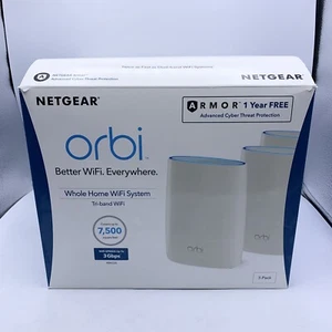 NETGEAR Orbi AC3000 Whole Home Tri-Band WiFi System RBK53-100NAS RBR50 RBS50 NEW - Bild 1 von 17