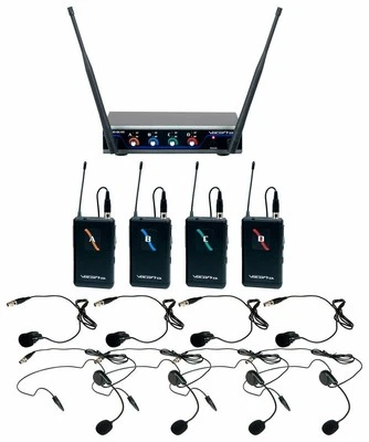 VocoPro Four Channel UHF Digital Wireless Headset & Lapel Mic - Digital-Quad-B1 - Image 1 of 2