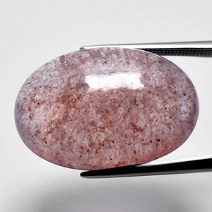 💎 24.66ct 24.5x17.7mm Oval Cabochon Natural Orangish Pink Quartz - Africa Gem - Picture 1 of 4