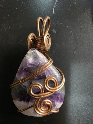 Colgante de cobre y amatistas - hecho a mano Foto 1 de 4