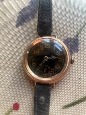 Vintage 9k Solid Gold Buren Trench Hand-Winding Men's Wristwatch 9ct - Image 1 of 4