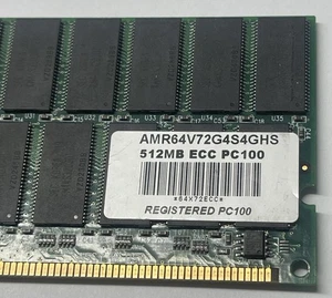 512MB PC100 ECC Registered SDRAM 168-Pin RAM AMR64V72G4S4GHS Server Memory - Picture 1 of 12