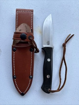 CUCHILLOS BARK RIVER A2 Lona Marrón Micarta Cazador Personalizado con Funda Estate Find Foto 1 de 4