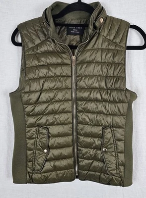 Love Tree Womens S/M Puffer Vest Olive Green Outdoor Hiking Gorpcore Stretch - Image 1 of 4