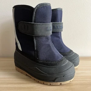 L.L. Bean Northwoods Snow Winter Boots Boy Toddler 7 Blue Insulated Felt Lined - Picture 1 of 24
