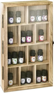 Sammlungsvitrine aus Holz mit aufklappbarer und klarer Hartglasplatte, Wandmo - Bild 1 von 8