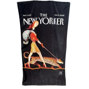 The New Yorker  Beach Towel On The Prowl Jan 21 2008 Magazine Cover 40"X70" Rare - Picture 1 of 10