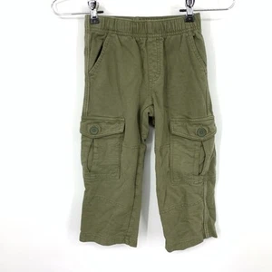 Tea Collection Boys Size 4 Pants Green Cargo Sweatpants Pull On Straight Leg - Picture 1 of 7