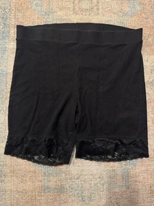 Pantalones Cortos de Motociclista Torrid 4X Talla Grande Negros Mezcla de Algodón Cómodos Elastizados Borde de Encaje - Imagen 1 de 6