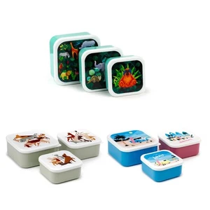 Snackdosen 3er Set Puckator Snack Obst Lunch Behälter Dosen Boxen Snackbox - Picture 1 of 18