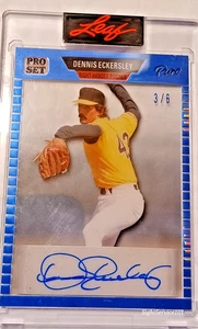 2023 Leaf Pro Set Pure Blue Dennis Eckersley 3/6 Blue Auto Acetate 89-DE1 - Picture 1 of 6