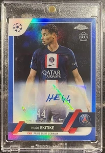 Hugo Ekitike 2022-23 Topps Chrome UCC /150 Auto Blue Refractor RC - Picture 1 of 2