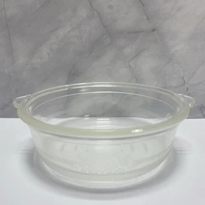 Vintage Glasbake 207 Etched Poppy Pattern 7" Round Bowl - Picture 1 of 6