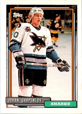 1992 Topps Johan Garpenlov #359 San Jose Sharks Hockey Card - Image 1 of 2