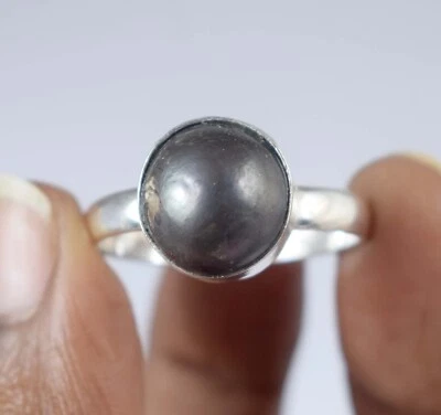 Anillo natural redondo de 8,85 quilates con piedras preciosas de perlas negras del Mar del Sur de Tahití para mujer Foto 1 de 4
