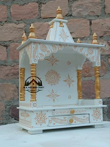 Templo de madera mandir para el hogar Pooja Mandir Ghar Mandap arte Pooja artesanal - Imagen 1 de 7