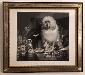RARE  Landseer mezzotint “Laying Down The Law” Edwin Landseer Original - Picture 1 of 11