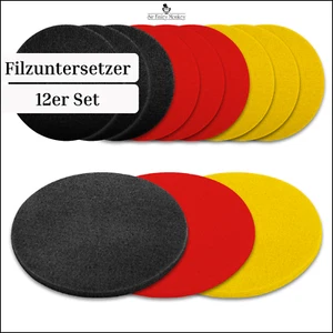Filzuntersetzer 10 cm rund, Glasuntersetzer Set Gläser, Filz Untersetzer deutsch - Bild 1 von 4