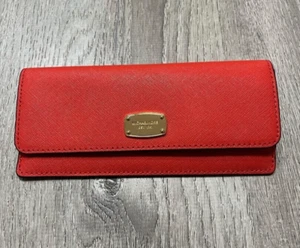 Michael Kors Jet Set Travel Flat Leather Wallet SIENNA - Picture 1 of 4