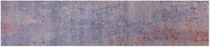 Grau 2' 6"" x 12' 0"" Läufer moderner handgefertigter Teppich aus Wolle & Seide - Q22483 - Bild 1 von 8