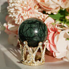 1.7"Natural Green Jade Crystal Quartz Sphere Healing Ball Reiki Energy Decor 1pc