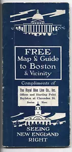 Folleto de viaje de colección, mapa de la línea azul real y guía de boston, ma ~ temporada 1925 - Imagen 1 de 2