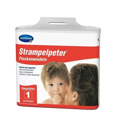 Strampelpeter Flockenwindeln Gr.1 56 Stück – Baby Windeln – Babypflege - Bild 1 von 2
