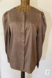 VIOLET & CLAIRE - BRAUNE LANGARM BLUSE - S - Bild 1 von 6