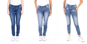 BLUE MONKEY JEANS B- WARE VERSCHIEDENE BLAUTÖNE SKINNY CROPPED 32 iger LÄNGE - Bild 1 von 9