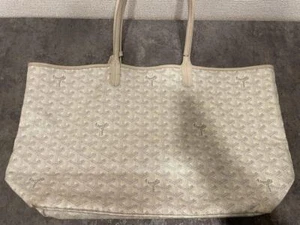 Goyard Saint Louis PM white Tote Bag Shoulder Bag vintage used mini pouch japan - Picture 1 of 11