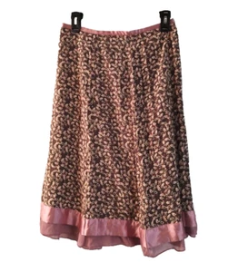 J Jill Skirt Women's 6 Petite Floral Knee Length Flowey Mauve Purpl Knee Length - Picture 1 of 7