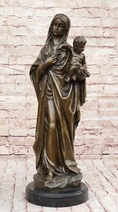 NEU! Mutter Maria Madonna mit Jesuskind Bronze Skulptur Figur Kunstfigur - Bild 1 von 10