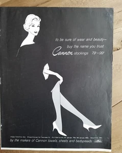 1960 women's Cannon stockings hosiery happy valentine idea legs ad - Picture 1 of 2