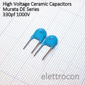 5 pezzi 330pF 1000V 10% Condensatore alta tensione Murata DE Serie 330pF 1 kV - Imagen 1 de 1