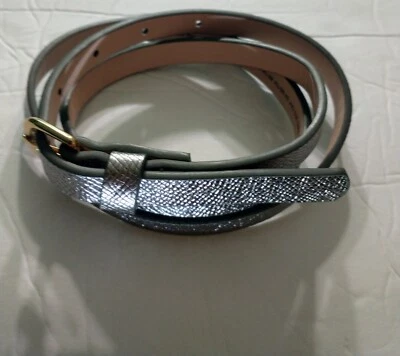 Womens Belt H&M Synthetic Material Silver Metallic Snake Embossed Size: Small - Imagem 1 de 4