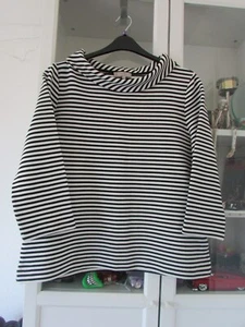 HOBBS Thick Jersey Cotton Blend Roll Neck Striped Top - Size XL - Picture 1 of 3