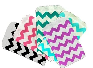 Mini Chevron 3x5" Paper Bags, Goody Favor Colored Party, Pink, Purple, Blue Bags - Picture 1 of 7