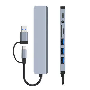 Adapter USB C HUB Type 8Port 5G Speed Multi USB Splitter For PC Laptop Macbook - Picture 1 of 20