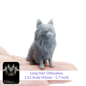 Chihuahua - 1:12 Scale Long Hair miniature dog dollhouse by Stereocat (1 dog) - Picture 1 of 9