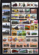 50 FRANCOBOLLI CON TRENI DIFFERENTI + OMAGGI