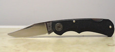 Vintage Western USA # 526 Stainless Knife Black Handle Used Little D/S