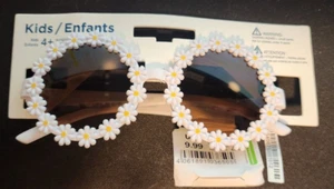 Kids daisy Sunglasses - Flower Rim - Cute Round Circles - Picture 1 of 2