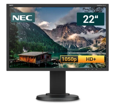 NEC MultiSync E223W - 22 Zoll TFT LED Flachbildschirm - VGA - DVI - DisplayPort - Bild 1 von 3