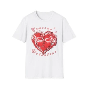 Sponge Painted Cupid Heart Somebody's Fine Ass Valentine - Unisex T-Shirt - Picture 1 of 13