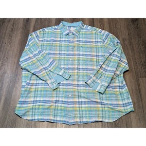 Tommy Bahama Button Down Shirt Plaid Long Sleeve Casual Top 4XL - Picture 1 of 4