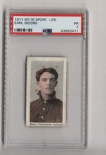 1911 M116 Sporting Life Earl Moore Philadelphia Nationals Phillies PSA 1