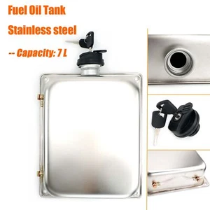 7L Air Diesel Heater Fuel Tank Oil With Lock Stainless Steel For Car Truck VAN - Picture 1 of 7