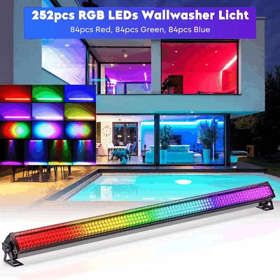 1/2/4/8 Stk RGB 252 LED Bühnenbeleuchtung Wall Washer Licht Bar DMX Disco Show - Bild 1 von 4